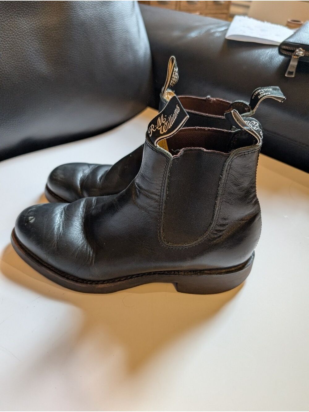 RM Williams Boots Mens UK 5.5 US 6.5 Black Leather Chelsea Made in Australia - Picture 4 of 11